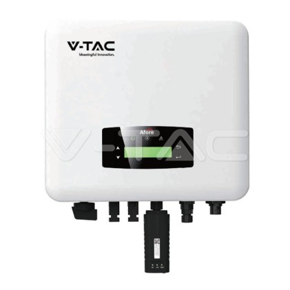V-TAC Inverter Fotovoltaico di Rete Monofase Afore 5kW, MPPT*2, CEI 0-21 con Schermo LCD, WIFI, Garanzia 10 Anni IP65
