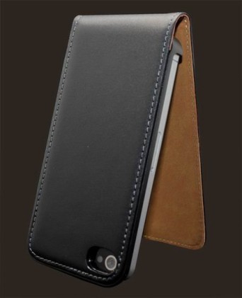 Custodia eco pelle cover con calamita per iPhone 4