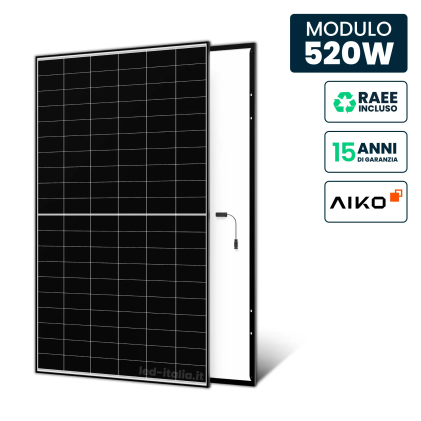 AIKO Pannello Solare 520W TIER-1 N-Type ABC Black Frame 1954x1134x30mm