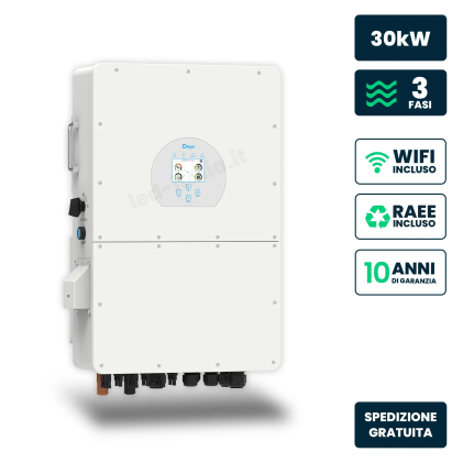 V-TAC Inverter Ibrido Trifase HV Deye 30kW WiFi Bianco IP65