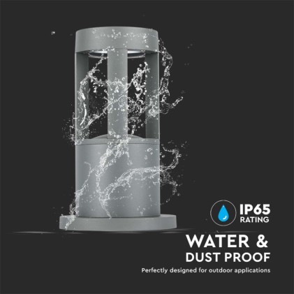 V-TAC Lampada LED da Giardino Fissaggio a Terra LED COB 10W Colore Grigio h:25cm 4000K IP65