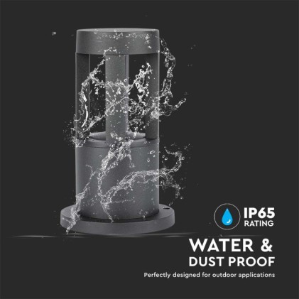 V-TAC Lampada LED da Giardino Fissaggio a Terra LED COB 10W Colore Nero h:25cm 6400K IP65