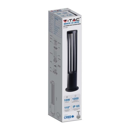 V-TAC Lampada LED da Giardino Fissaggio a Terra LED COB 10W Colore Nero h:80cm 6400K IP65