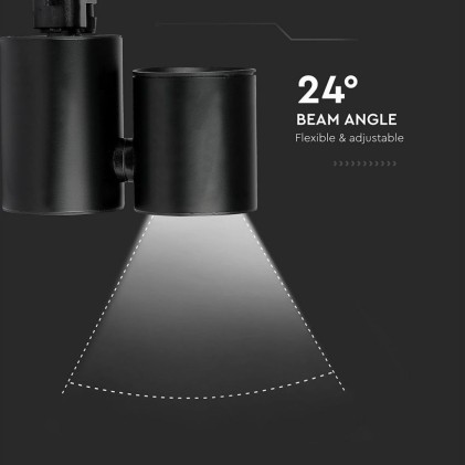 V-TAC Faretto LED da Binario 15W Colore Nero 6400K CRI>95