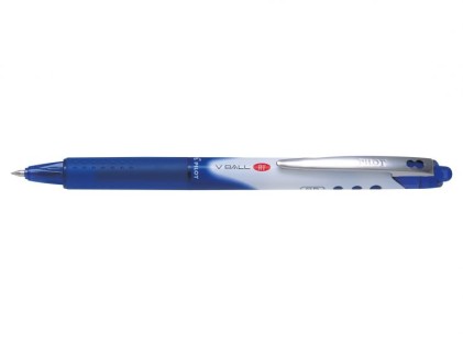 Pilot V Ball RT 07 Penna a sfera a inchiostro liquido - Retrattile - Punta a sfera conica da 0,5 mm - Corsa da 0,25 mm - Impugnatura in gomma - Colore blu