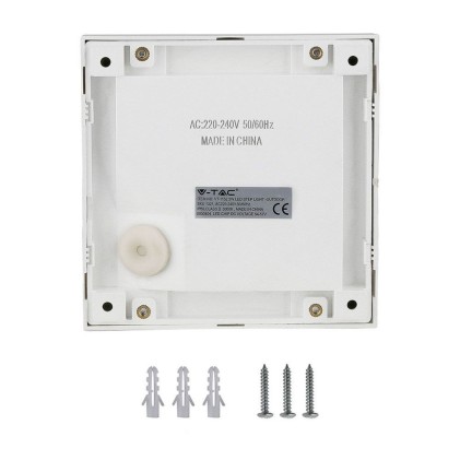 V-TAC Faretto LED Segnapasso Quadrato Montaggio a Plafone 2W Colore Bianco 3000K IP65