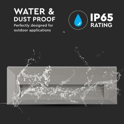 V-TAC Faretto LED Segnapasso Rettangolare Montaggio a Plafone 3W Colore Grigio 4000K IP65