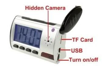 Orologio Radio Sveglia Lcd Spy Spia