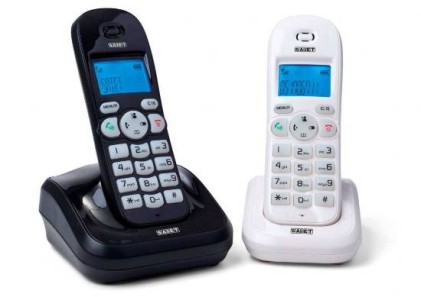 TELEFONO CORDLESS DECT GAP CON PORTATILE ADDIZIONALE - DISPLAY E TASTIERA RETROILLUMINATI - VIVAVOCE - VEGA TWIN B&W