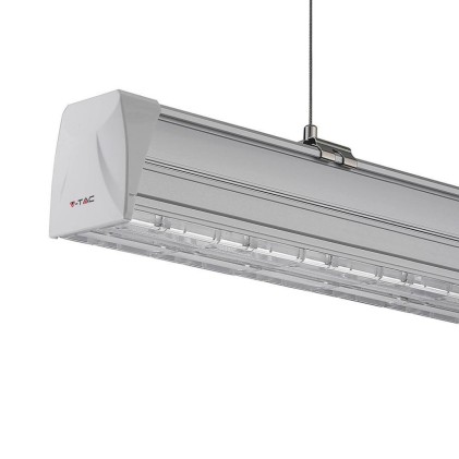 V-TAC Plafoniera LED Lineare Follow 50W 160LM/W 150cm Doppia Lente Asimmetrica 4000K IP20 Dimmerabile