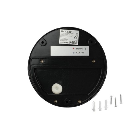 V-TAC Faretto LED Segnapasso Rotondo Montaggio a Plafone 3W Colore Nero 4000K IP65