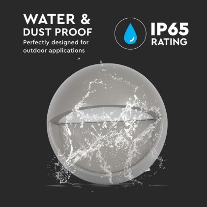 V-TAC Faretto LED Segnapasso Rotondo Montaggio a Plafone 3W Colore Grigio 3000K IP65