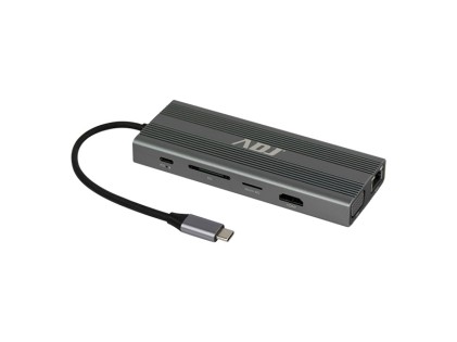 Hub Dock Type C Multiport 12 In 1 Usb+Hdmi+Vga+Lan+Pd+Audio+Sd Adj