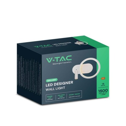 V-TAC Lampada LED da Muro 14W 250*100*180mm in Metallo Colore Bianco 4000K