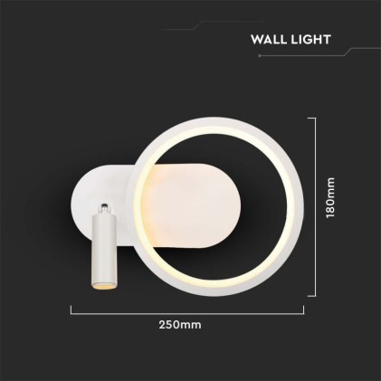 V-TAC Lampada LED da Muro 14W 250*100*180mm in Metallo Colore Bianco 3000K