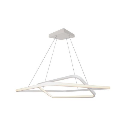 V-TAC Lampadario LED a Sospensione con 2 Rettangoli 50W in Metallo Colore Bianco 60*60*120cm 3000K Triac Dimmerabile