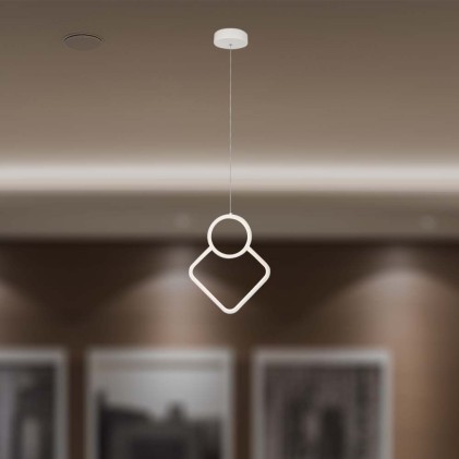 V-TAC Lampadario LED a Sospensione 12W dal Design Moderno 28*180cm Colore Bianco 3000K