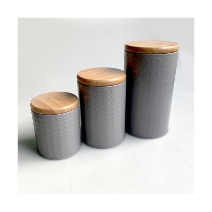 Jocca Set di 3 Contenitori per Alimenti in Metallo - Diverse Dimensioni