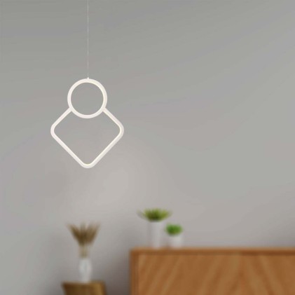 V-TAC Lampadario LED a Sospensione 12W dal Design Moderno 28*180cm Colore Bianco 4000K