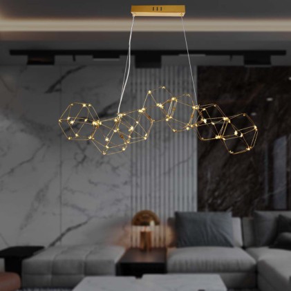V-TAC 20W LED Designer Hanging Light ( L94.5*W32.5*H120CM) 3000K Gold Body