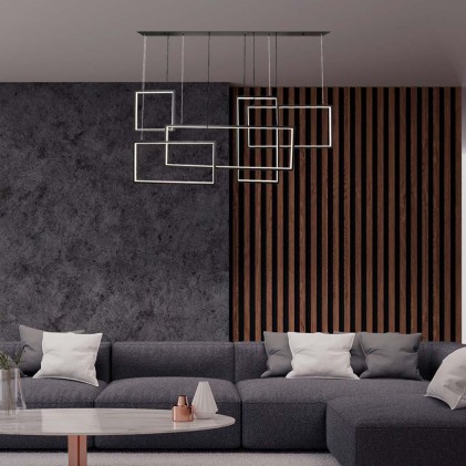 V-TAC Lampadario LED a Sospensione 45W 120*50*60cm dal Design Moderno Colore Nero Dimmerabile 3000K