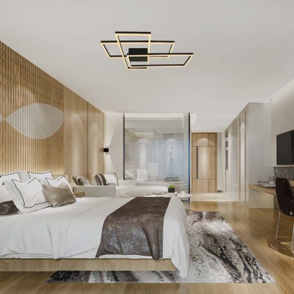 V-TAC 47W LED Designer Ceiling Light ( L90*W67*9CM) 3000K Black Body