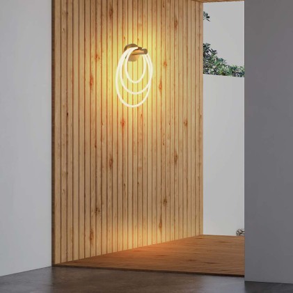 V-TAC Lampada LED da Muro 14W 350*180*500mm in Metallo e Silicone Colore Oro 3000K