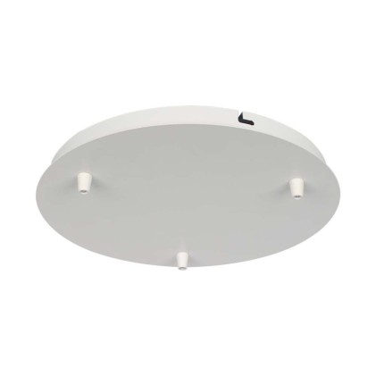 V-TAC Rosone per Lampadario in Acciaio d:300*h:25mm con 3 Fori Colore Bianco Opaco