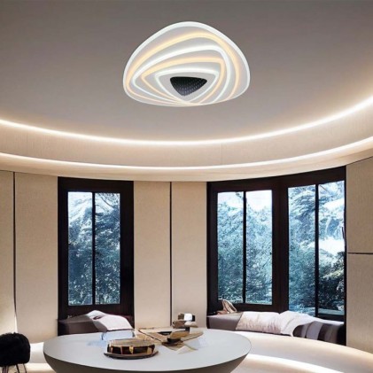 V-TAC 120W Designer Smart Ceiling Light (51*50*7CM) CCT: 3000K+6000K Dimmable + Remote Control