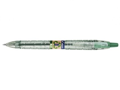 Pilot Penna a Sfera a Scatto B2P Ecoball BeGreen - Punta Tonda 1mm - Linea 0,27mm - 86,64% Plastica Riciclata - Ricaricabile - Colore Verde