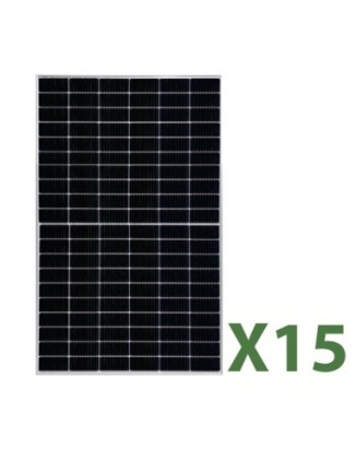 V-TAC Italia KIT Fotovoltaico Monofase 6kW con Inverter Ibrido, 15 Moduli SUNPRO TIER1 410W Full Black con Accmulo LFP 10kWh