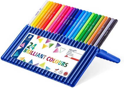 Staedtler Ergosoft 157 Confezione da 24 matite colorate - Design ergonomico - Superficie antiscivolo - Colori assortiti