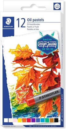 Pastelli a olio Staedtler 2420 Confezione da 12 pastelli morbidi - Resistenza alla rottura - Estremamente brillante - Colori assortiti