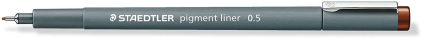 Staedtler Pigment Liner 308 Marcatore calibrato - Linea da 0,5 mm - Asciugatura rapida - Marrone