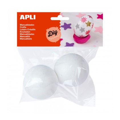 Apli Confezione da 2 Palline Porexpan &Oslash; 70 mm - Colore Bianco