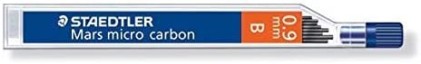 Staedtler Mars Micro Carbon 250 Grafite 12 Piombo Tubo - Durezza B - Corsa 0,9 mm - Alta Resistenza