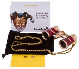 Binocolo da teatro Levenhuk Broadway 325F (oro, con luce LED e cordoncino da collo)