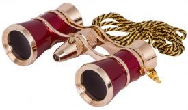 Binocolo da teatro Levenhuk Broadway 325F (oro, con luce LED e cordoncino da collo)