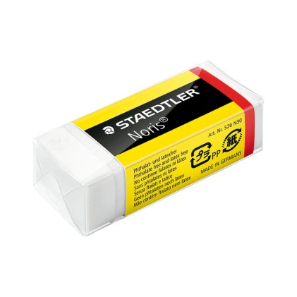 Staedtler Noris 526 N30 Gomma da cancellare con fascia in cartone - Alta qualit&agrave; - Minimo spreco - Colore bianco