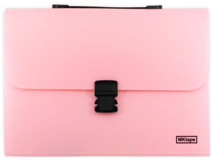 Mktape Cartella a Soffietto in Plastica con 13 Dipartimenti - Chiusura a Scatto - Porta Carte - Colore Rosa Pastello