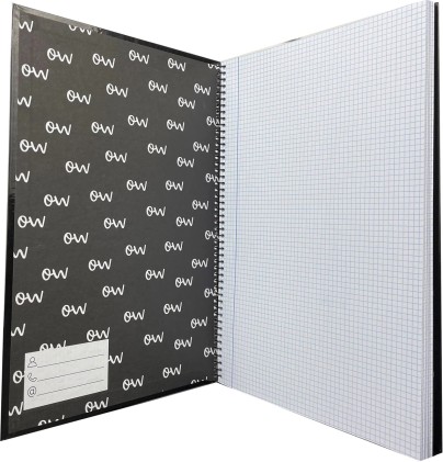 Oceans Wave - Confezione da 4 blocchi extra rigidi a righe + 1 in omaggio - Formato Folio - Fogli a griglia 4x4 - Colori assortiti