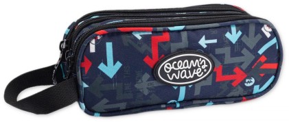 Oceans Wave Go! Astuccio a 3 cerniere - Ampia larghezza - Maniglia per il trasporto - Scomparti foderati