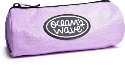 Astuccio rotondo con 1 cerniera con manico in metallo - Colore lilla pastello