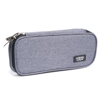 Astuccio Rettangolare Oceans Wave con 1 Zip - Scomparto Interno per Matite - Colore Grigio