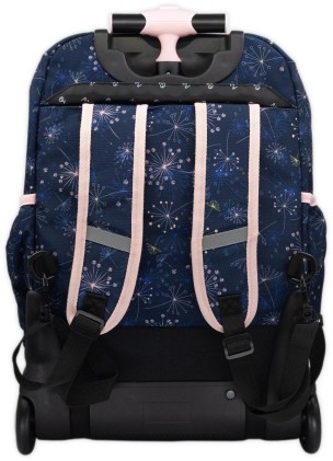 Robusto Zaino Trolley Oceans Wave Dreams con Ruote - 35 Litri - 3 Tasche con Zip e 2 Tasche Laterali - Maniglia Regolabile in 3 Altezze - Spallacci e Maniglie