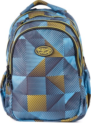 Zaino Oceans Wave Secondary Geometrica 33L - 2 Tasche Principali con Cerniere di Alta Qualit&agrave; e Maniglie Ergonomiche - Multitasche Interne - Spallacci e Maniglia Imbottiti e Resistenti