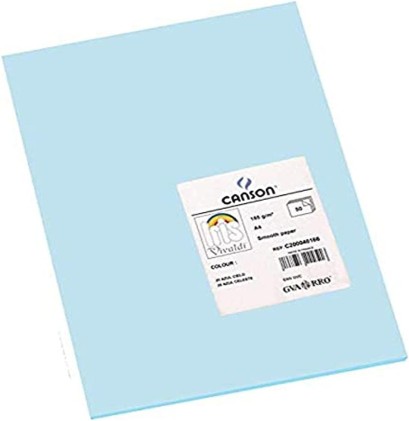 Canson Guarro Confezione Da 50 Cartoncini Iris A4 185g - 21x29,7cm - Colore Blu Cielo