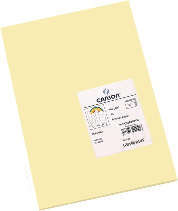 Canson Guarro Confezione da 50 Cartoncini Iris A4 185g - 21x29,7cm - Colore Crema