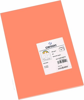 Canson Guarro Confezione da 50 Cartoncini Iris A4 185g - 21x29,7cm - Colore Corallo