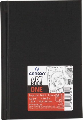Canson Sketch One Libro da disegno fine con 98 fogli - 10,1x15,2 cm - 100 g - Colore bianco